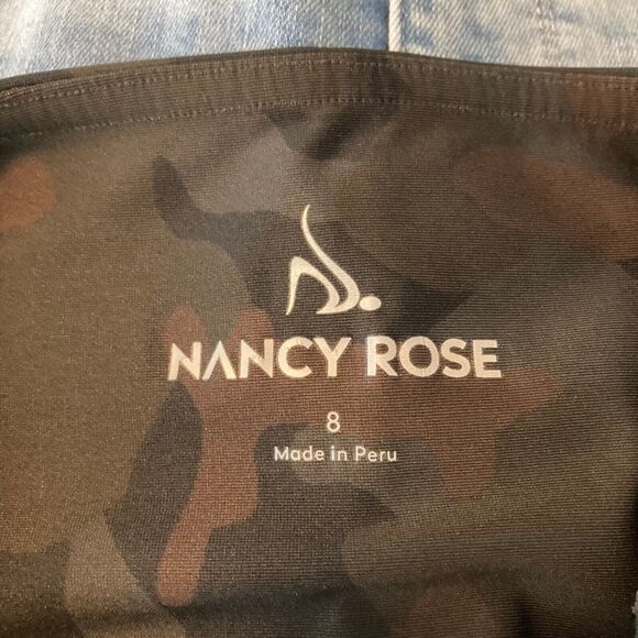 Nancy Rose Leggings Womens Sz‎ 8 Green Camouflage Fantasy Stretch Camo - Picture 5 of 10